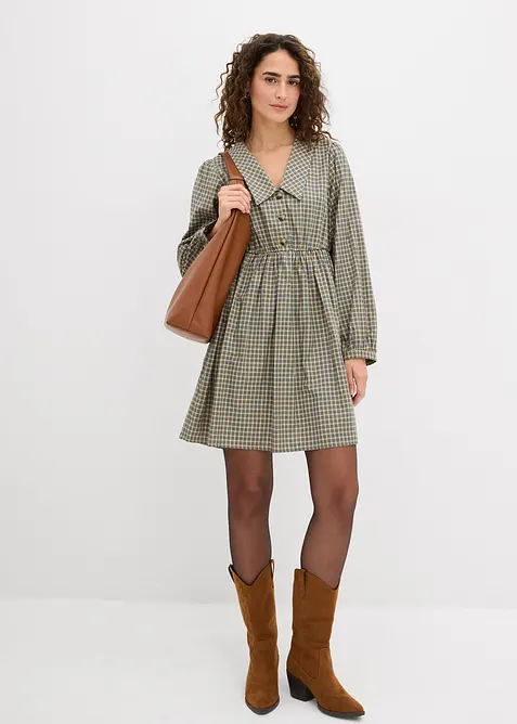 Robe chemise à carreaux, bonprix