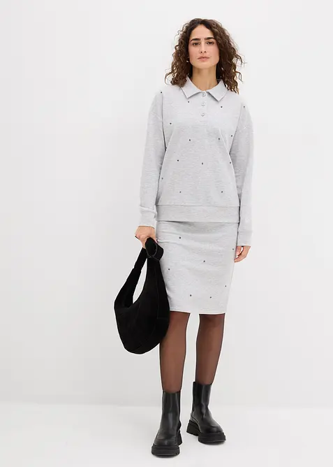 Jupe en sweat à rivets, bonprix