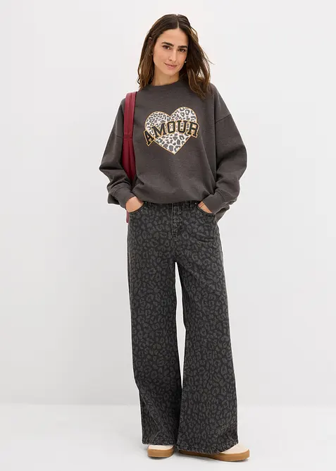 Sweat oversize en coton mélangé, bonprix