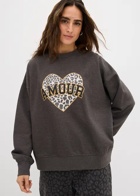 Sweat oversize en coton mélangé, bonprix