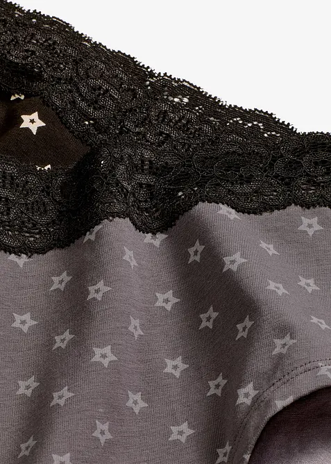 Lot de 4 culottes Maxi coton avec dentelle, bonprix