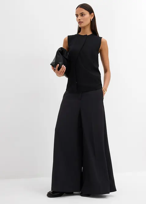 Gilet sans manches asymétrique en Punto di Roma, bonprix