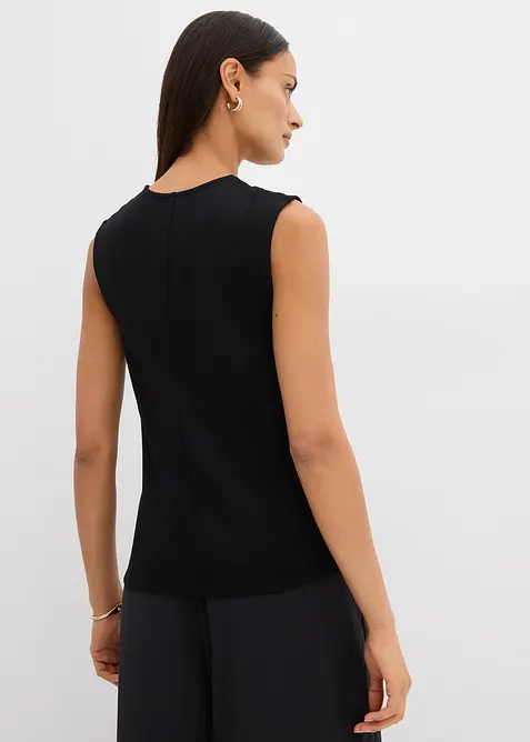 Gilet sans manches asymétrique en Punto di Roma, bonprix