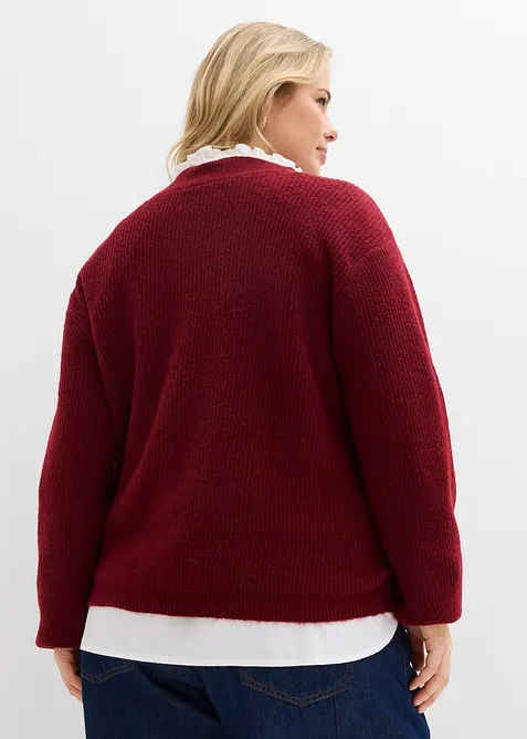 Pull en maille avec col V, bonprix