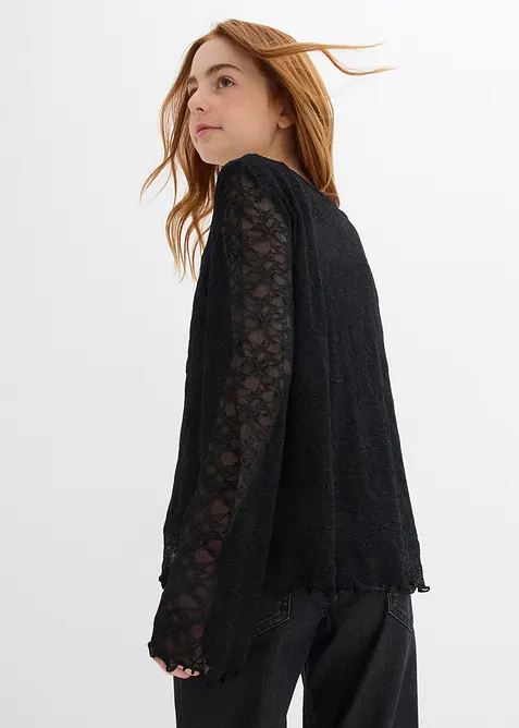 T-shirt manches longues en dentelle, bonprix