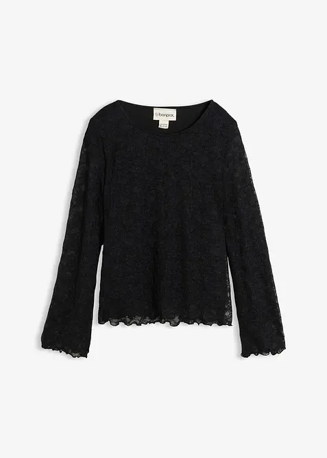 T-shirt manches longues en dentelle, bonprix