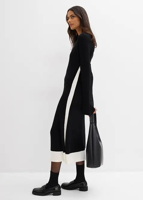 Robe en maille à détails contrastants, bonprix