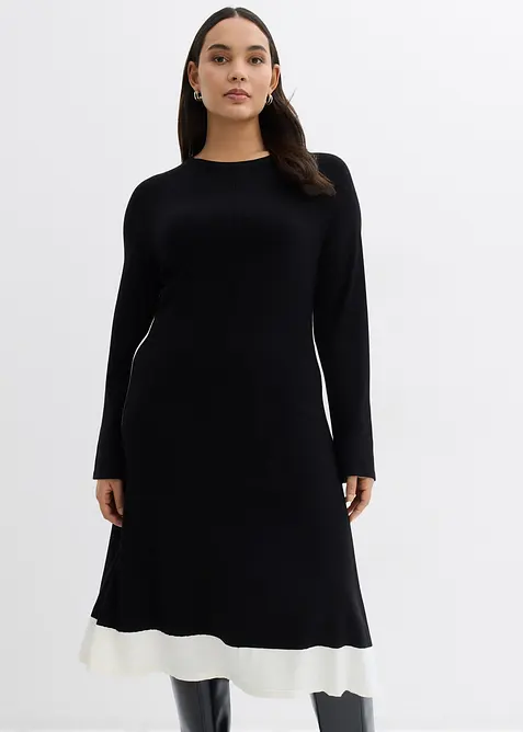 Robe en maille à détails contrastants, bonprix