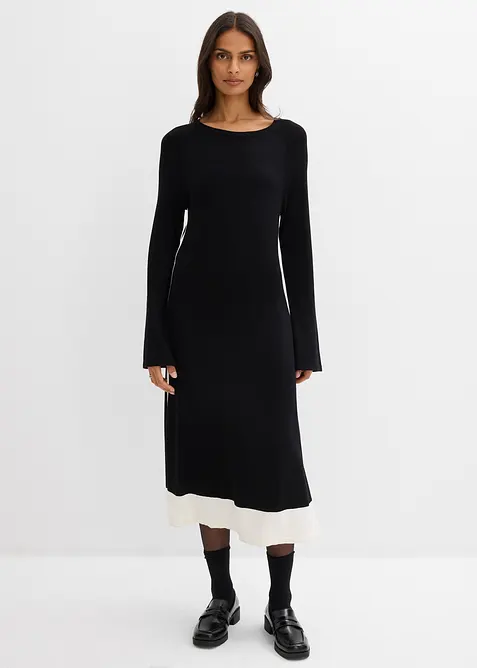 Robe en maille à détails contrastants, bonprix