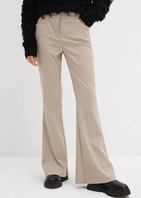 Pantalon flare fluide en viscose mélangée, bonprix