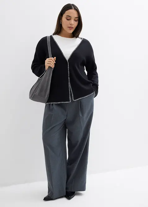 Gilet en maille avec détails contrastants, bonprix