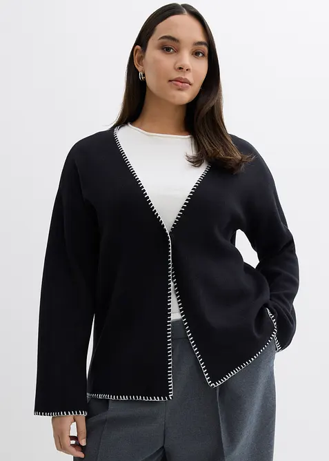 Gilet en maille avec détails contrastants, bonprix