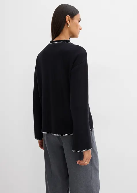 Gilet en maille avec détails contrastants, bonprix