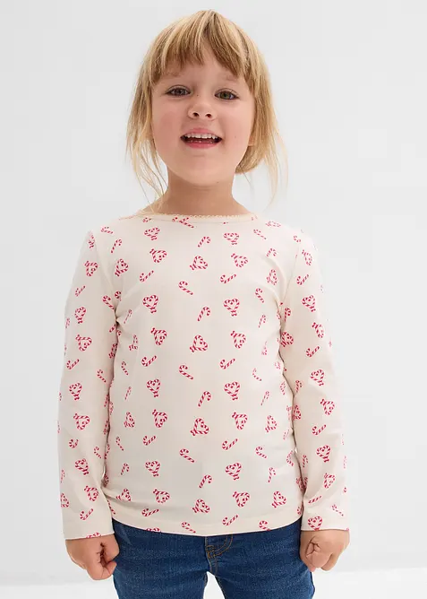 T-shirt manches longues en coton extensible, bonprix