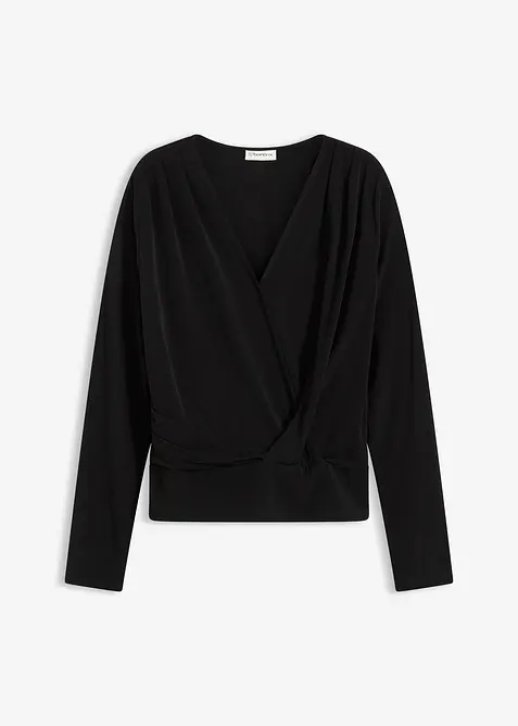 T-shirt manches longues à décolleté plongeant, bonprix