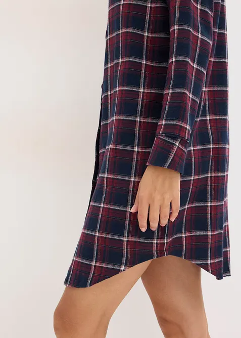 Chemise de nuit boutonnée en flanelle, bonprix
