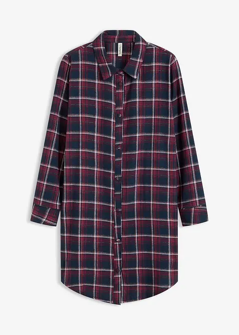 Chemise de nuit boutonnée en flanelle, bonprix