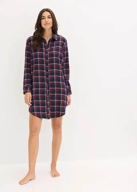 Chemise de nuit boutonnée en flanelle, bonprix