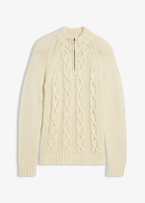 Pull camionneur doux en grosse maille à motif torsadé, bonprix