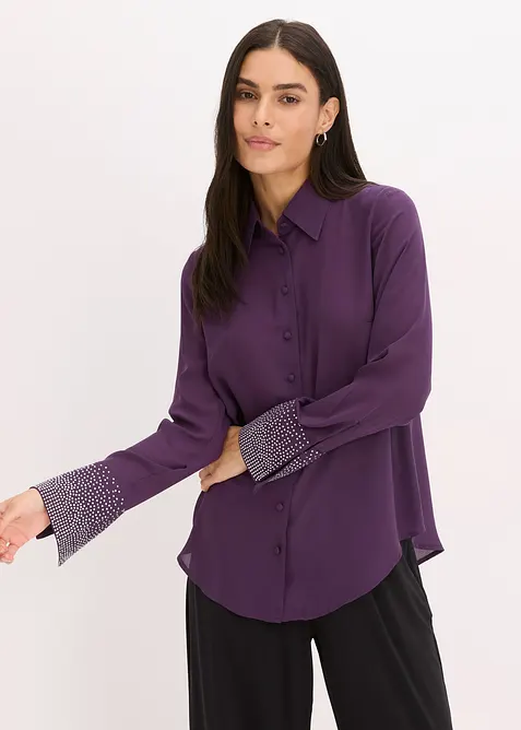 Chemisier avec manchettes à strass, bonprix