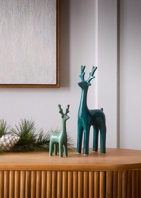 Figurine déco, lot de 2 élans, bonprix