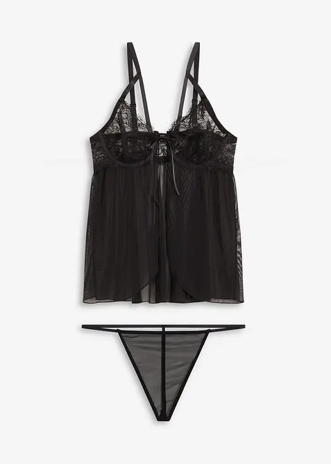Babydoll et string (ens. 2 pces), bonprix
