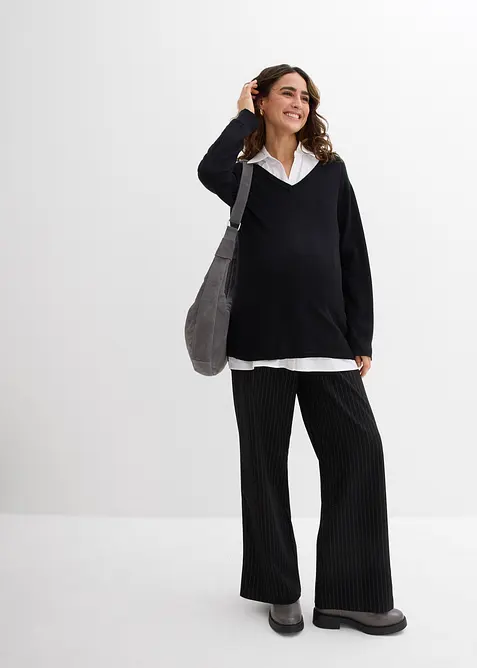 Ensemble de grossesse et d’allaitement avec pull et blouse sans manches, bonprix