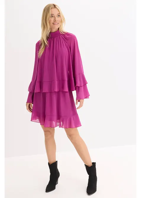 Robe en mousseline à volants, bonprix