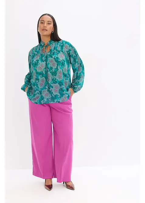 Tunique en satin à passepoils, bonprix