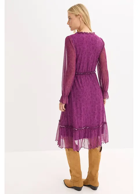 Robe midi en jersey mesh, bonprix