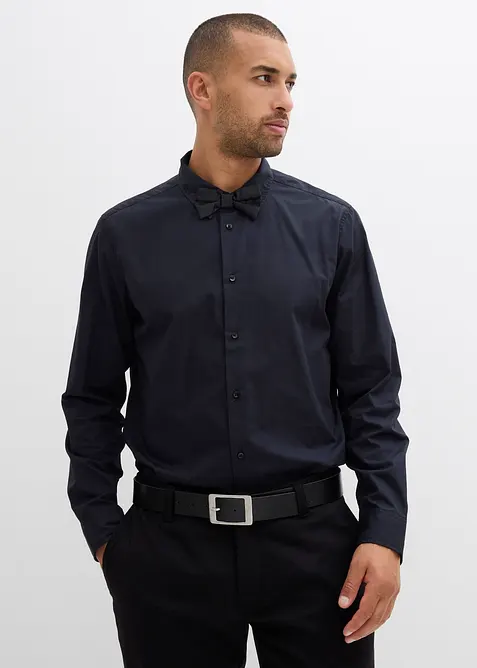 Chemise regular 100% coton et n&oelig;ud papillon (ens. 2 pces), bonprix