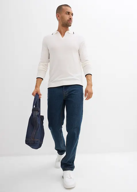 Pull en fine maille à détails contrastants, bonprix