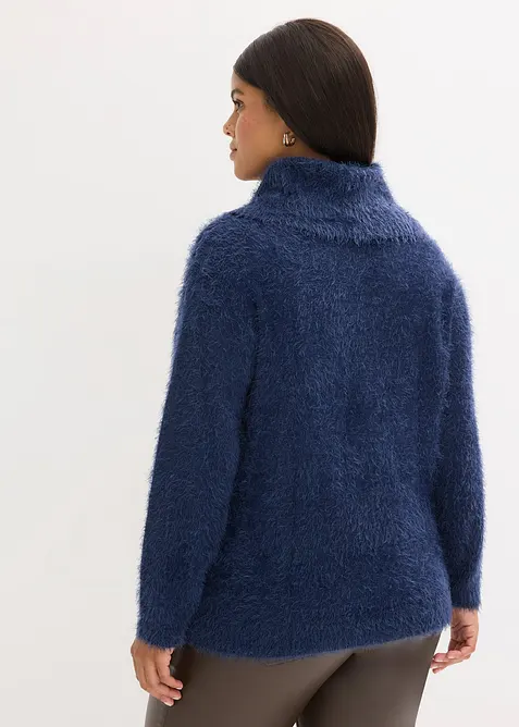 Pull col roulé en maille poilue, bonprix