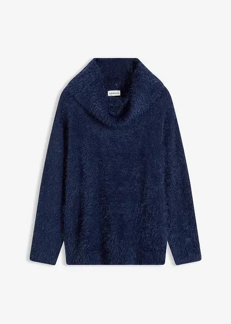 Pull col roulé en maille poilue, bonprix