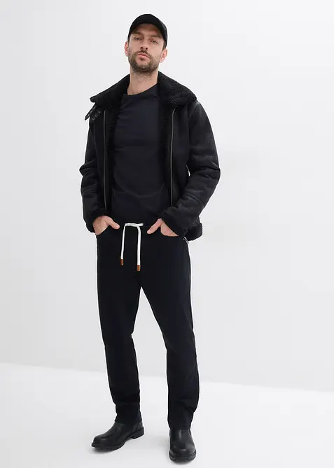 Pantalon droit et regular, taille extensible, bonprix