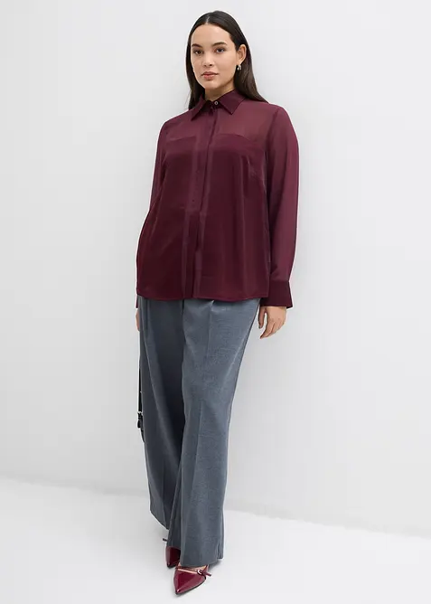 Chemisier avec empi&egrave;cements en satin, bonprix