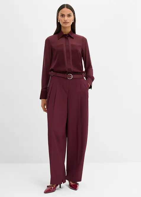 Chemisier avec empiècements en satin, bonprix