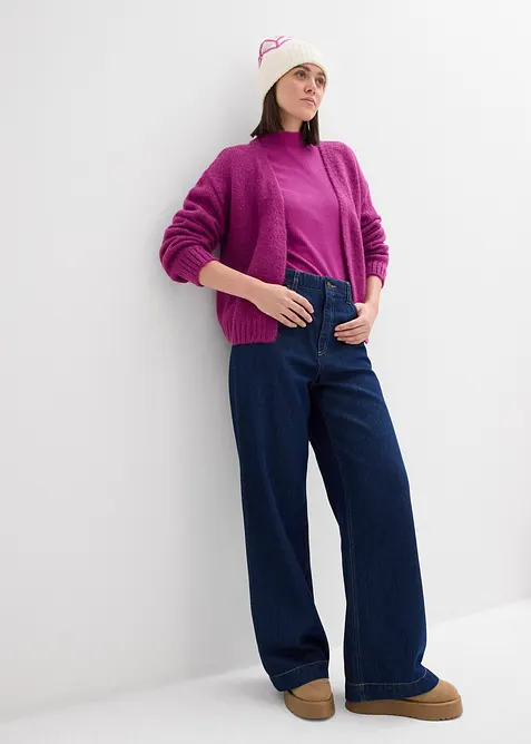 Gilet raccourci en maille oversize, bonprix