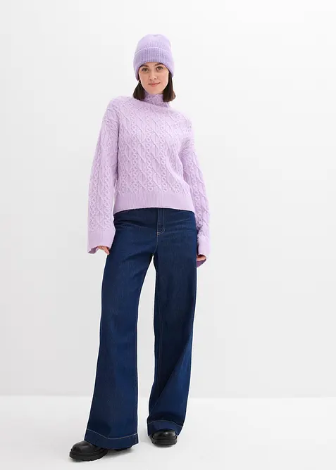 Pull en maille torsadée, bonprix