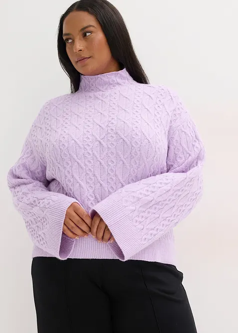 Pull en maille torsad&eacute;e, bonprix