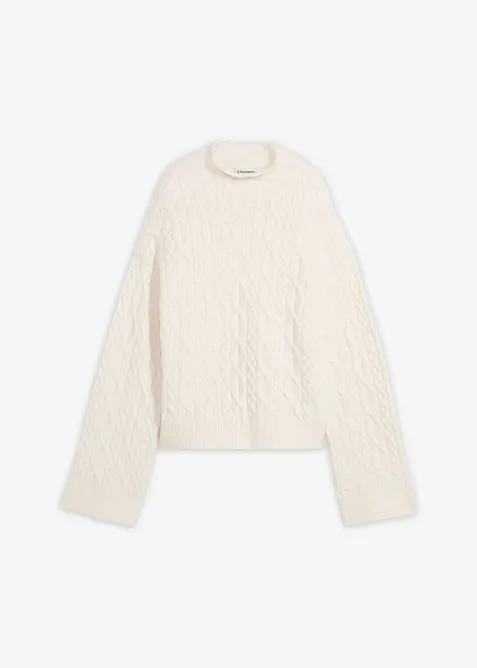 Pull en maille torsadée, bonprix