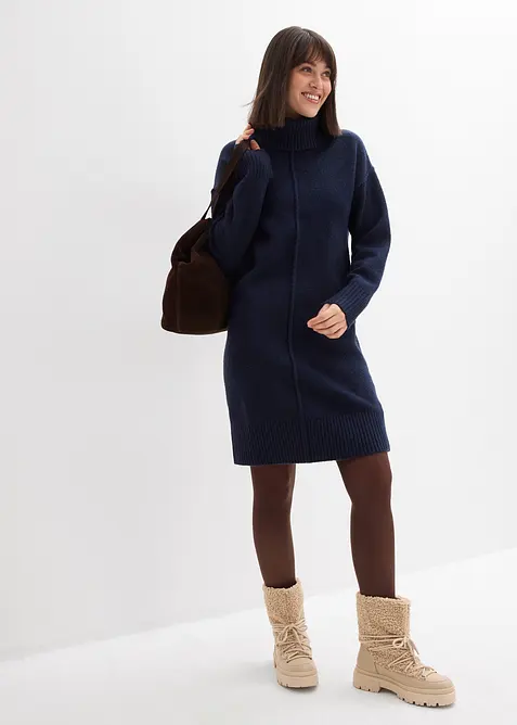 Robe en maille avec couture décorative, bonprix