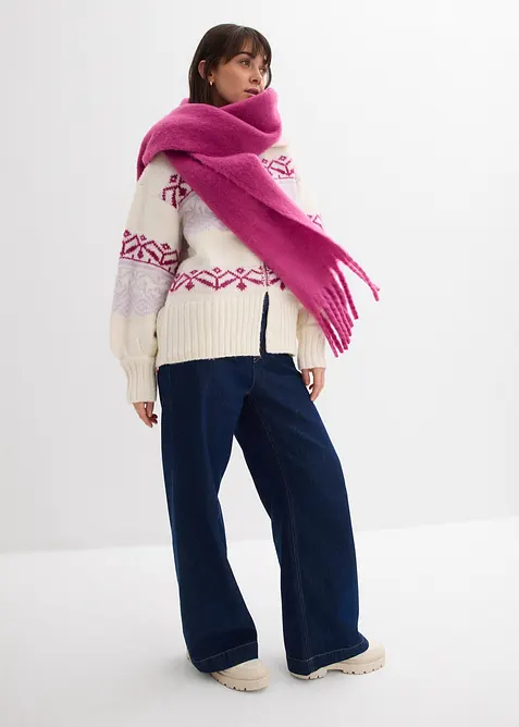 Gilet en maille &agrave; motif norv&eacute;gien, bonprix