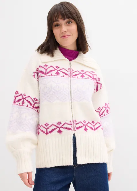 Gilet en maille &agrave; motif norv&eacute;gien, bonprix