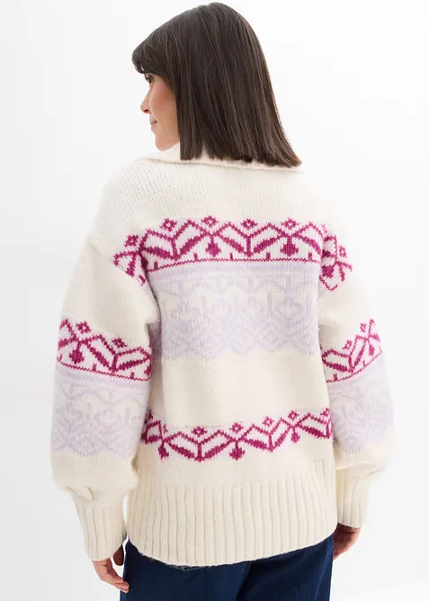 Gilet en maille &agrave; motif norv&eacute;gien, bonprix