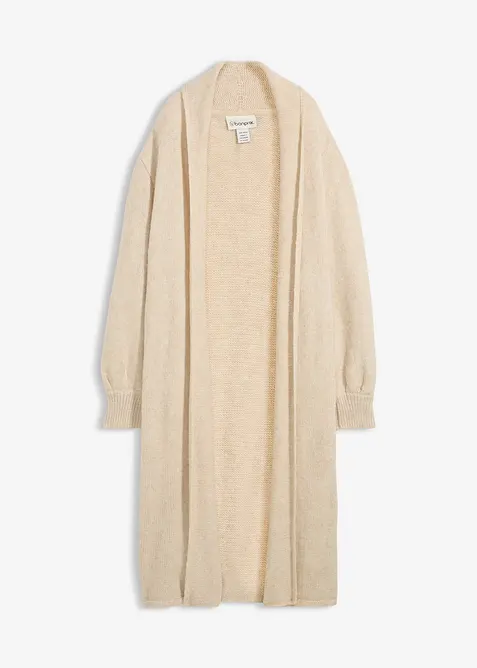 Gilet long en maille poilue, bonprix