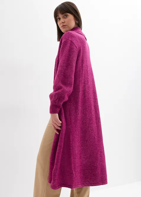 Gilet long en maille poilue, bonprix