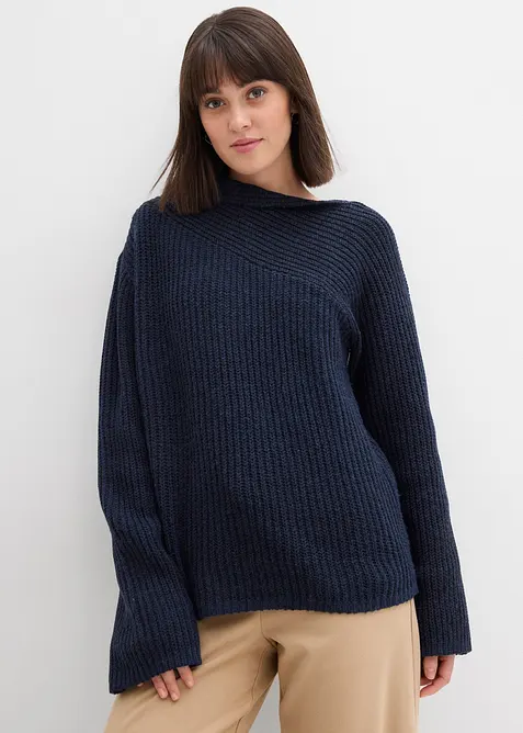 Pull oversize côtelé, bonprix