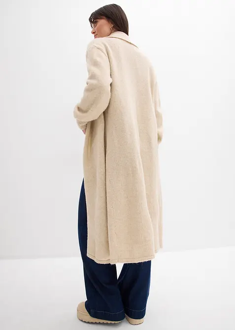 Gilet long en maille poilue, bonprix