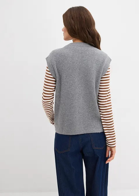 Pull sans manches en grosse maille, bonprix